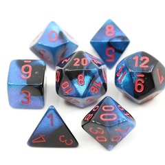 Gemini: Mini-Polyhedral Black-Starlight/red 7-Die Set (CHX 20658)